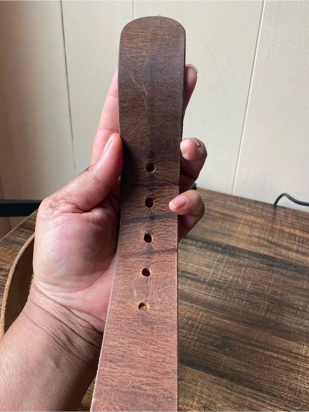 American Eagle Distressed Leather Belt, 26”